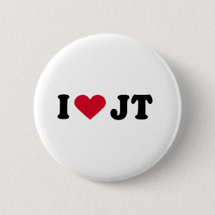 I LOVE JT PINBACK BUTTON