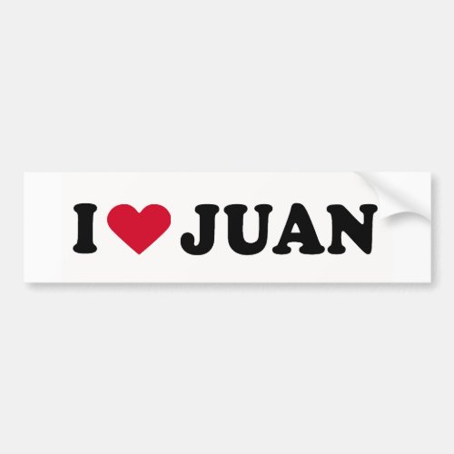 I LOVE JUAN BUMPER STICKER