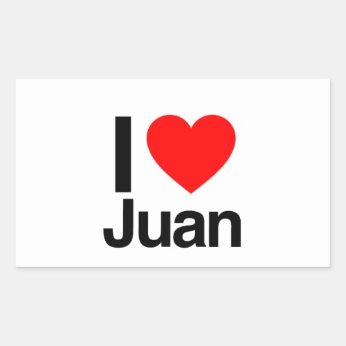 i love juan rectangular sticker