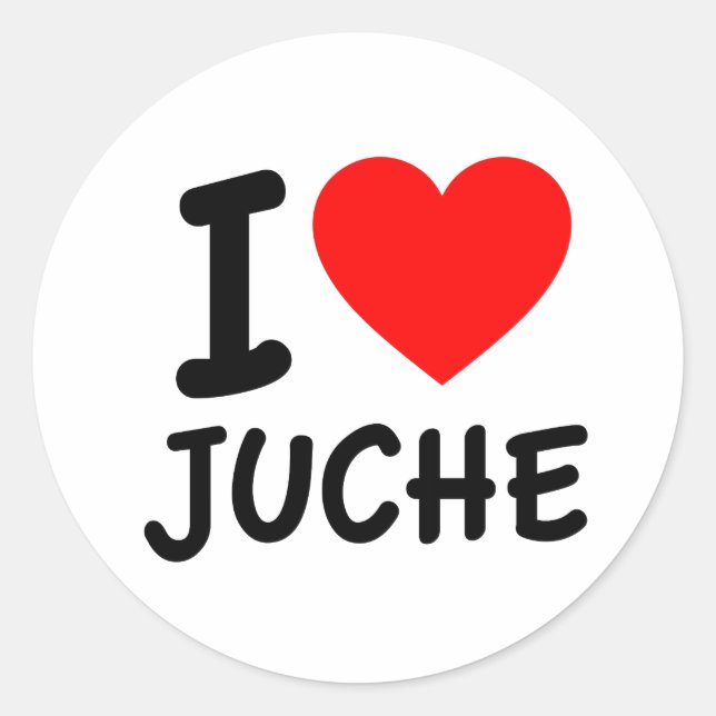 I Love Juche Classic Round Sticker (Front)