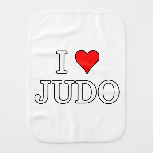 I Love Judo Baby Burp Cloth
