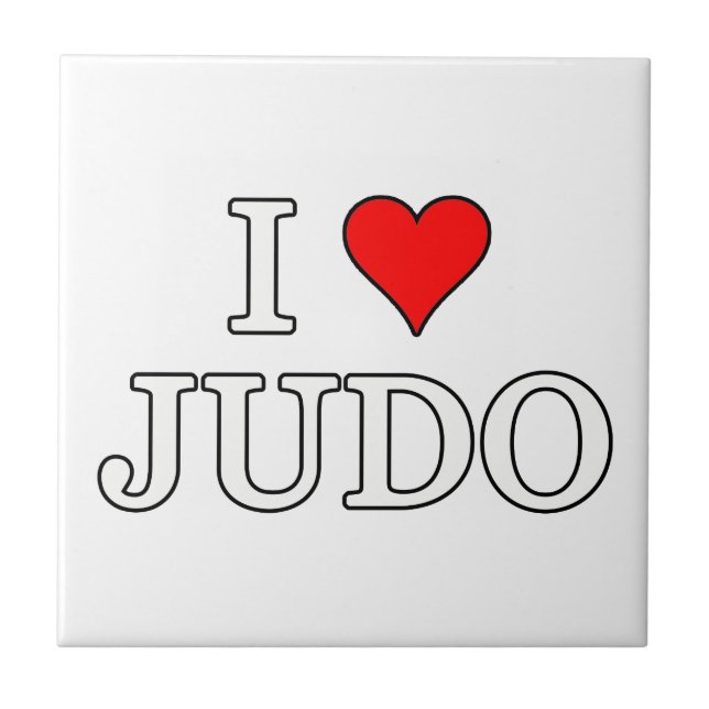 I Love Judo Ceramic Tile (Front)