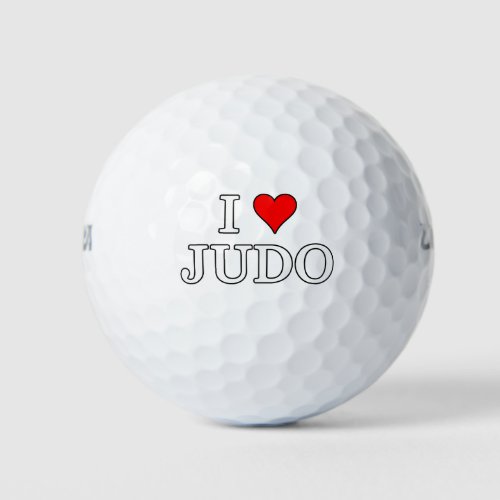 I Love Judo Golf Balls