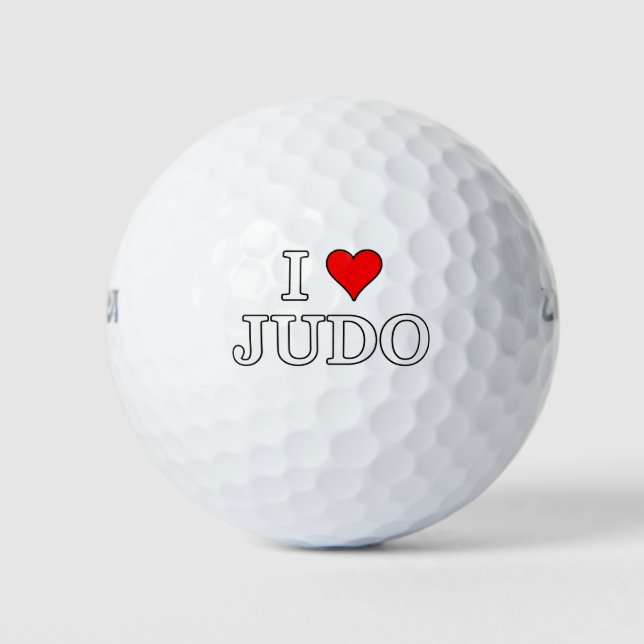 I Love Judo Golf Balls (Front)
