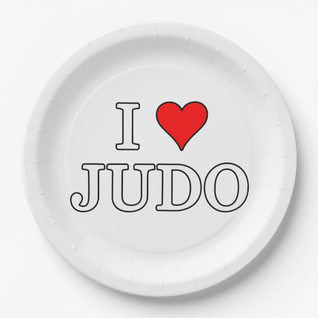 I Love Judo Paper Plates (Front)