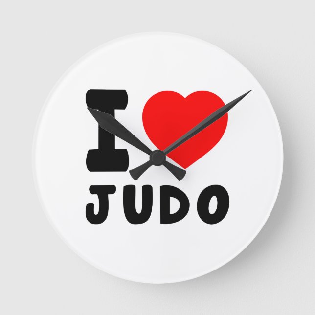 I Love Judo Round Clock (Front)