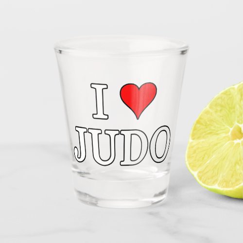 I Love Judo Shot Glass