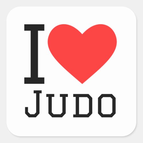 I love judo square sticker