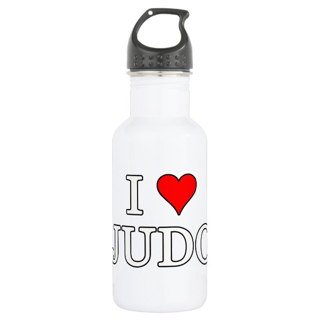 I Love Judo Stainless Steel Water Bottle (Front)