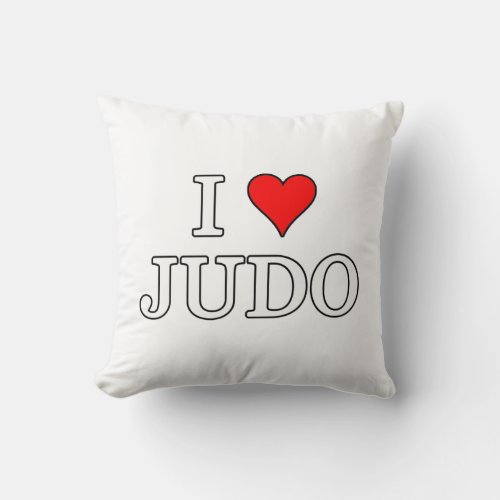 I Love Judo Throw Pillow