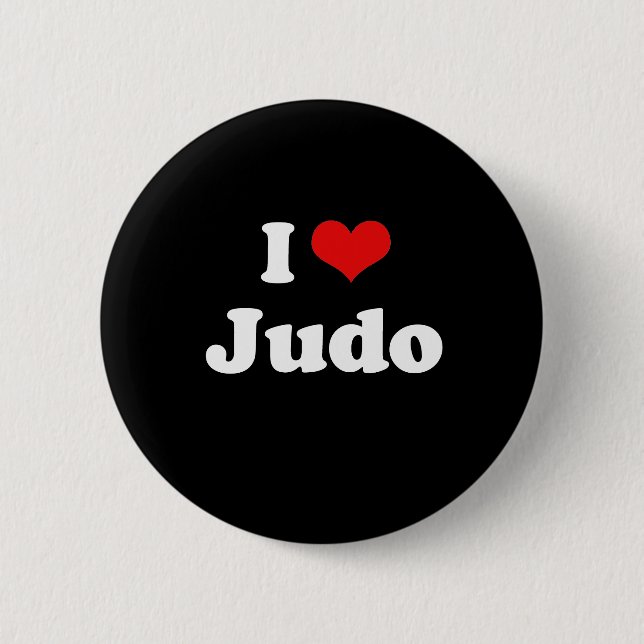 I Love Judo Tshirt Pinback Button (Front)