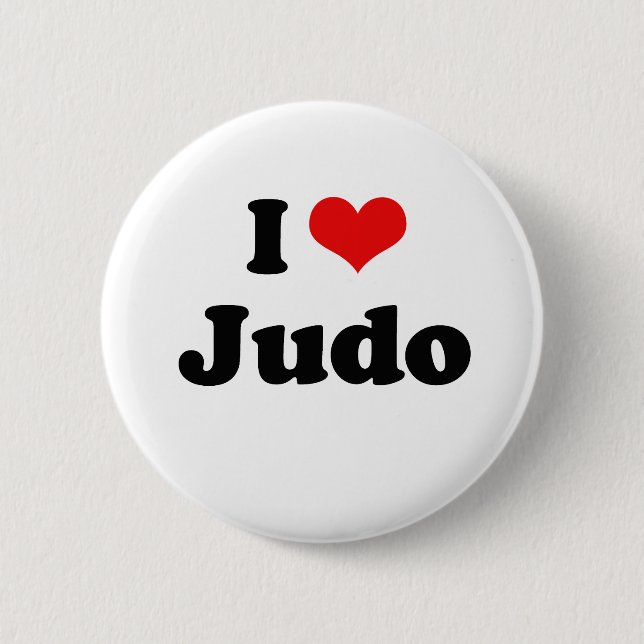 I Love Judo Tshirt Pinback Button (Front)