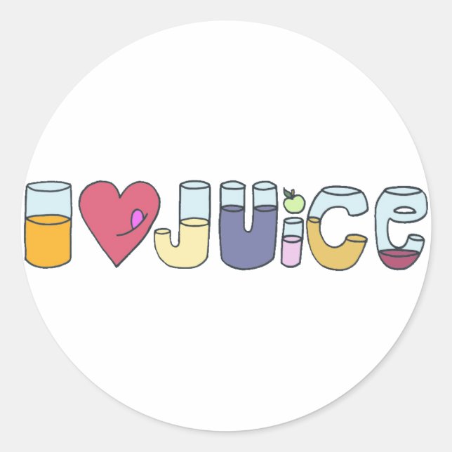 I love juice classic round sticker (Front)