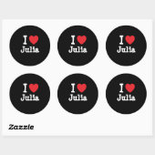 I love Julia heart T-Shirt Classic Round Sticker (Sheet)