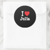 I love Julia heart T-Shirt Classic Round Sticker (Bag)