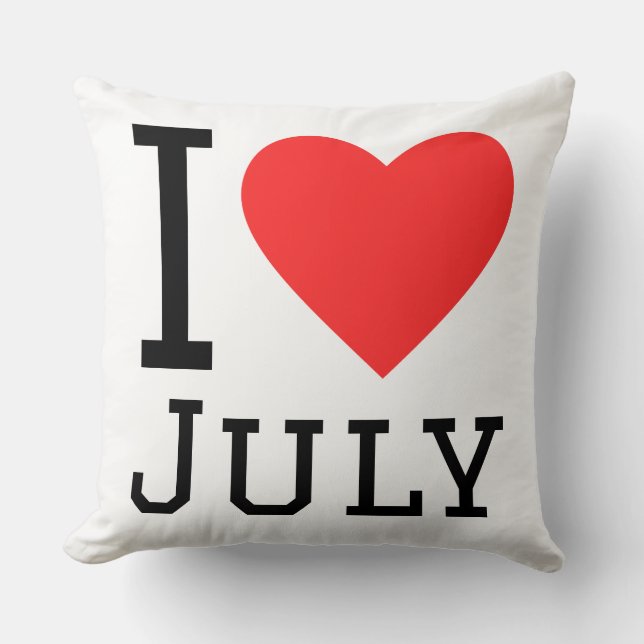 I love July Throw Pillow (Front)