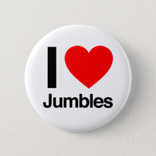 i love jumbles pinback button