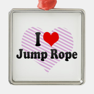 I love Jump Rope Metal Ornament