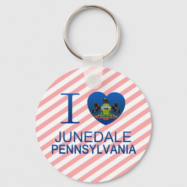 I Love Junedale, PA Keychain (Front)