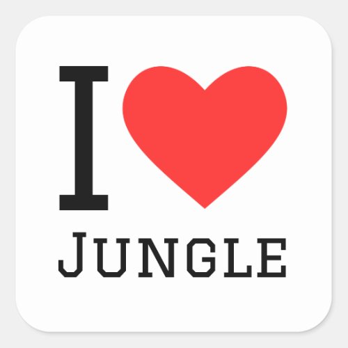 I love jungle square sticker