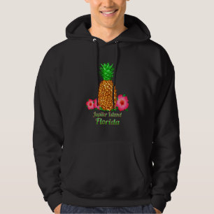 I Love Jupiter Island Florida Fl Pineapple Floral Hoodie