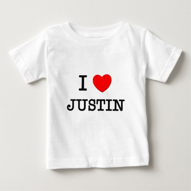 I Love Justin Baby T-Shirt (Front)
