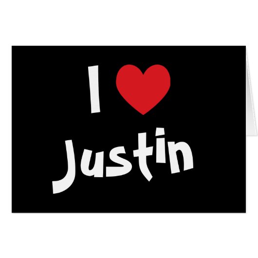 I Love Justin Cards (Front Horizontal)