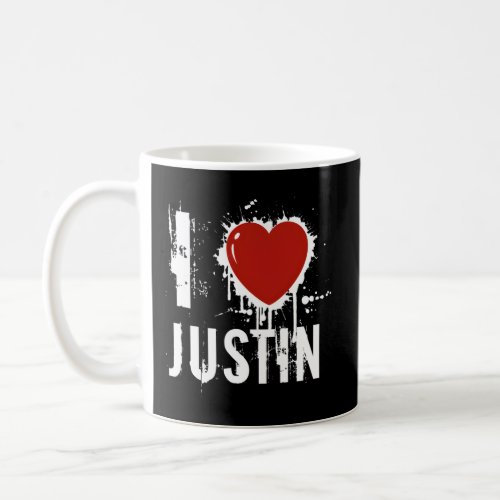 I Love Justin Coffee Mug
