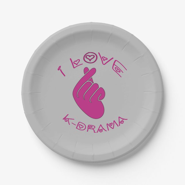 I love K-DRAMA        Paper Plates (Front)