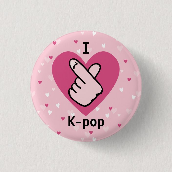 I Love K Pop Pink Finger Heart Blackpink Button Zazzle Com