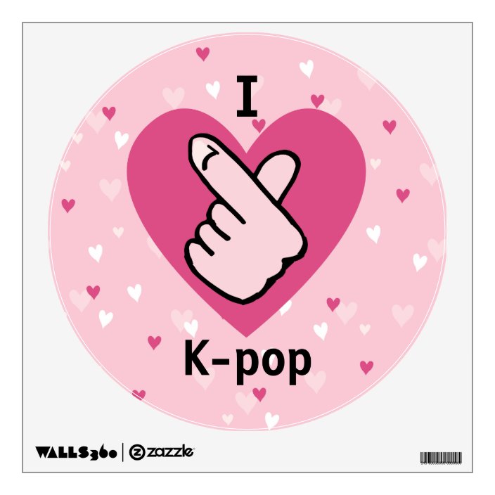 I Love K-pop Pink Finger Heart BlackPink Wall Decal | Zazzle.com