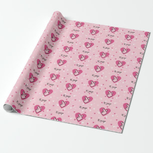 I Love K-pop Pink Finger Heart Wrapping Paper