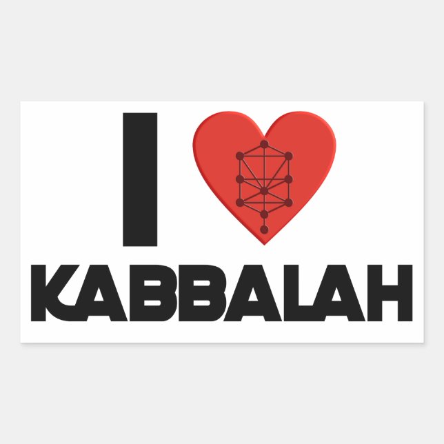 I love Kabbalah Rectangular Sticker (Front)