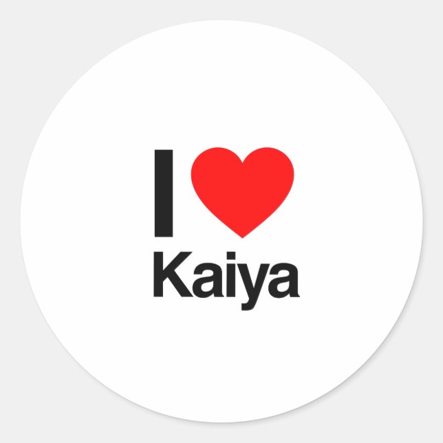 i love kaiya classic round sticker (Front)