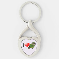 I Love Kakapos Twisted Heart Keychain