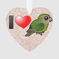 I Love Kakapos Heart Ornament