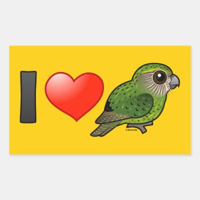 I Love Kakapos Rectangular Sticker