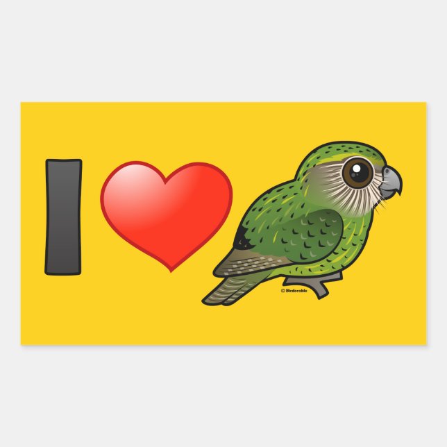 I Love Kakapos Rectangular Sticker (Front)