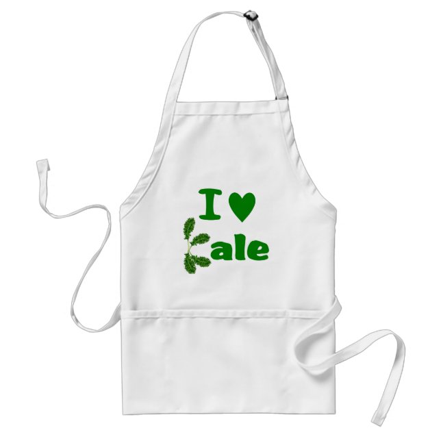 I Love Kale (I Heart Kale) Vegetable/Gardener Adult Apron (Front)