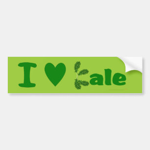 I Love Kale (I Heart Kale) Vegetable/Gardener Bumper Sticker