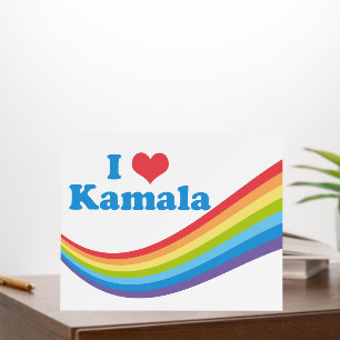 I Love Kamala Cute Election Rainbow Foam Board