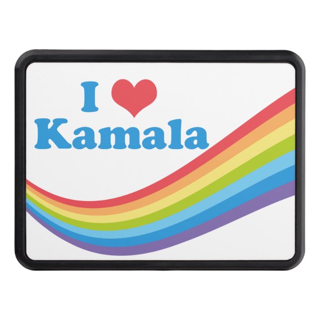 I Love Kamala Cute Election Rainbow Hitch Cover (Front)
