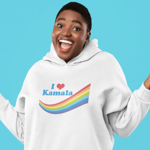 I Love Kamala Cute Election Rainbow Women's Hoodie