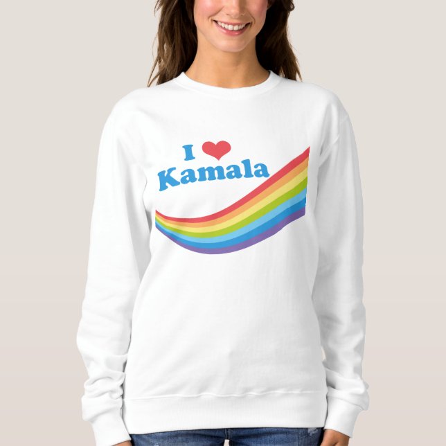 I Love Kamala Cute Election Rainbow Women's Sweatshirt (Front)