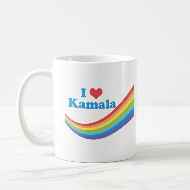 I Love Kamala Cute Election Rainbow Women's Tri-Bl Coffee Mug (Left)