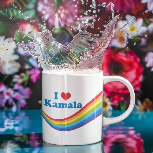 I Love Kamala Harris Cute Rainbow Coffee Mug