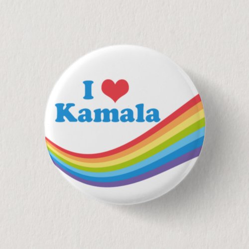 I Love Kamala Rainbow Button