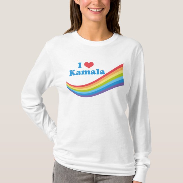 I Love Kamala Rainbow Cute Election Long Sleeve T-Shirt (Front)