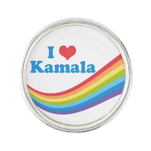 I Love Kamala Rainbow Lapel Pin