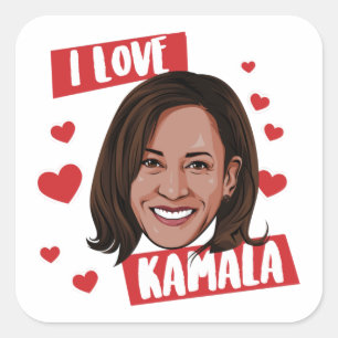 I LOVE KAMALA SQUARE STICKER